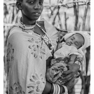 B&W Maasai Mother and Child